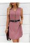 Women's v-neck strappy side slit viscose tunic and shorts two-piece set - 5