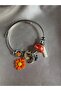 Silver Color Charm Detailed Daisy Figured Cable Bracelet - 2