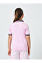 Girl Contrast Collar Polo T-Shirt with Embroidery - 4