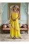 Rich Chinon Embroidered One Shoulder Tunic and Sharara Co-Ords - 2