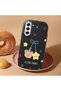 Samsung Galaxy S21 Fe Compatible Case Camera Protector Black Silicone Couple Phone Case Bear Pattern - 2