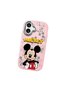 iPhone 17 Compatible Case Camera Protector Pink Silicone Couple Phone Case with Character Pattern - 3
