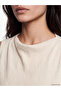 Ecru Boat Neck Textured Asymmetrical Cut Blouse - 3