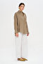 Women's Single Pocket Flowy Relaxed Fit 100% Linen Shirt - 4