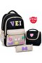 School Bag Set of 3 Imported Luxury School Bag Complete with Lining Waterproof Bag+Lunch Bag+Pen Holder Embroidered Print - 2