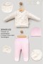 100% Cotton Crocodile and Friends 5 Piece Newborn Hospital Discharge Bodysuit Set Pink Bbtf.Pmb.