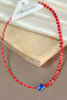 Faceted Cut Bead Necklace - Cylinder Detailed with Murano Fish Figure - 2