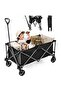Foldable Cart with Wheels, Multi-purpose Shopping Cart with 200lbs Load Capacity, Black, 71.1 x 43.2 x 91.4 cm