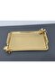 Figured, Metal-Handled, Stainless Steel Rectangular Tray Luxury Presentation Tray North Gold - 4