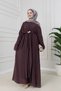 Bolero Detailed Defne Dress with Buckle Detail - Bordo - 3