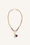 Women's Multi-Layered Beaded Tassel Detailed Gold Color Chain Necklace I1606Axns