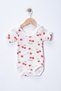 100% Cotton Set of 6 Sleeveless Baby Bodysuits - Newborn & 3-12 Months |   Cherry, Cute Paw, Dinosaur, Sweet Teddy Bear Patterned - 4