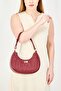 Women Brand Logo Shoulder Bag, Burgundy - 4