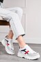 Daily Women's Sneaker Thick High Sole Lace Up Comfortable Tiger Stripe Sports Shoes 032