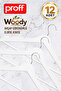 Wooden Patterned Plastic Clothes Hangers-White- 12 Pieces - 4