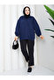 Rubber Detailed Front Patched Hijab Jacket Rc3137 - 5