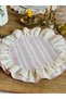 2 Pieces of Red Striped Scalloped American Placemats - 5