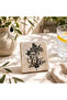 Travertine Single Coaster with Olive Oil Patterned Wooden Box