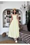 Women's Sari Square Collar Plaid Patterned Strappy Drawstring Waist Midi Dress - 8