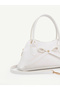 White Shk335 Bow Detailed Zippered Long Strap Women's Hand, Arm and Shoulder Bag - 4