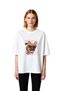 Women's Oversize T-Shirt 100% Cotton Funny Dog Printed Text Game Design Relaxed Fit Casual Modern