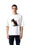 Men's Oversize T-Shirt Skull Masked Doberman Dog Print Relaxed Fit Casual Wear Modern Stylish