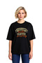 Women's Oversize T-Shirt Coffee, Pastries and Hugs Printed from the Generation's Kitchen, Relaxed Fit, Casual and Stylish