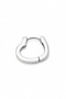 Unisex Silver Color Surgical Steel Heart Figured Hoop Earring 1 Piece - 2