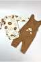 Baby Salopet Set with Teddy Bear - 2