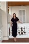 Women's Burgundy - Bordo V-Neck Belted Midi Length Kimono Sleeve Waist-Fitted Dress - 6