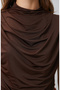 Acı Kahve Drape Detaylı Örme Bluz - 6