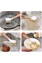 Three-piece kitchen dishwashing brush set, natural stone wood handle, white. - 3