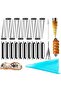 23-piece whipped cream wreath mold set, stainless steel, suitable for cannoli rolls, silver.