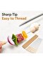 20 BBQ skewers, stainless steel with wooden handle, suitable for camping, silver. - 4