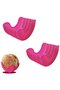 Silicone hamburger clip 2-piece set, retractable non-contact, pink.
