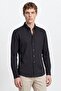 Waffle Patterned Travel Navy Blue Men's Shirt