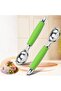 Ice cream scoop set (2 pieces), stainless steel non-slip handle, green. - 3