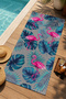Tropical Pink Flamingo Pastel Leaf Patterned 70X150 Beach Towel - Cotton Bath Towel - 2