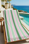 Pop Art Turquoise Purple Thin Vertical Stripes Patterned 70X150 Beach Towel - Digital Printed Bath Towel
