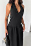 Women's Halter Neck Maxi Dress - 3