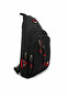 Seventeen Unisex Medium Size Multi-Compartment Crossbody Body Bag Black-Red - 2