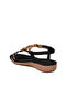 Women's Black Padded Sole Gold Detailed Ankle Strap Stylish Sandals B106 Z - 4