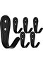 Black wall-mounted coat rack – 6 hooks, stainless steel, large J-shaped hooks, suitable for hallways, kitchens, and bathrooms.