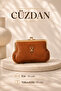 Women's Tan 4-Compartment Lined Scholarship Handbag and Shoulder Bag - 5
