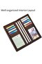 Long Slim Wallet for Men RFID Blocking Leather Checkbook Wallet,Thin Bifold Holder with - 2