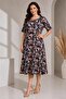 Wide Short-Sleeved Printed Women's Dress
