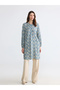 Lcw Grace Indigo Ruler Collar Patterned Women's Tunic - 2