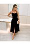 Women's Rope Strap V-Neck Buttoned Front Midi Wrap Dress - 3