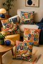 Retro Cassette and Skate Patterned 4-Piece Throw Pillow Cover Set - 2