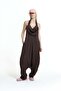 Brown Halter Neck Draped Collar Shalwar Cut Jumpsuit 19101